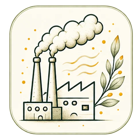 Illustration von Abgasen und Industrie