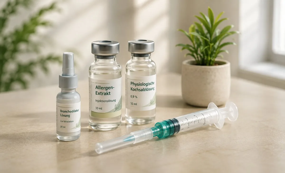 Allergen-Extrakt und Spritze