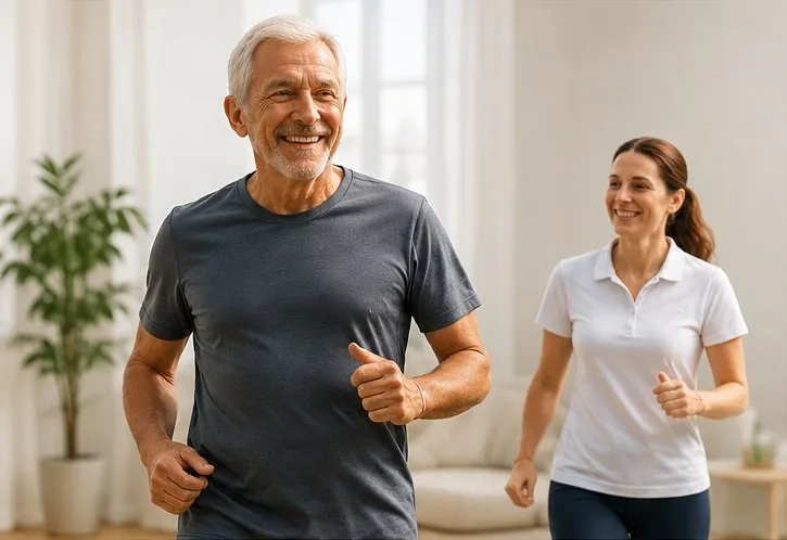 Älteres Paar beim Joggen