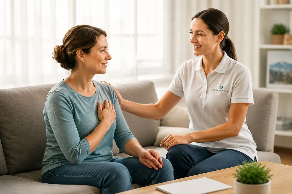 Atemtherapeutin mit Patientin
