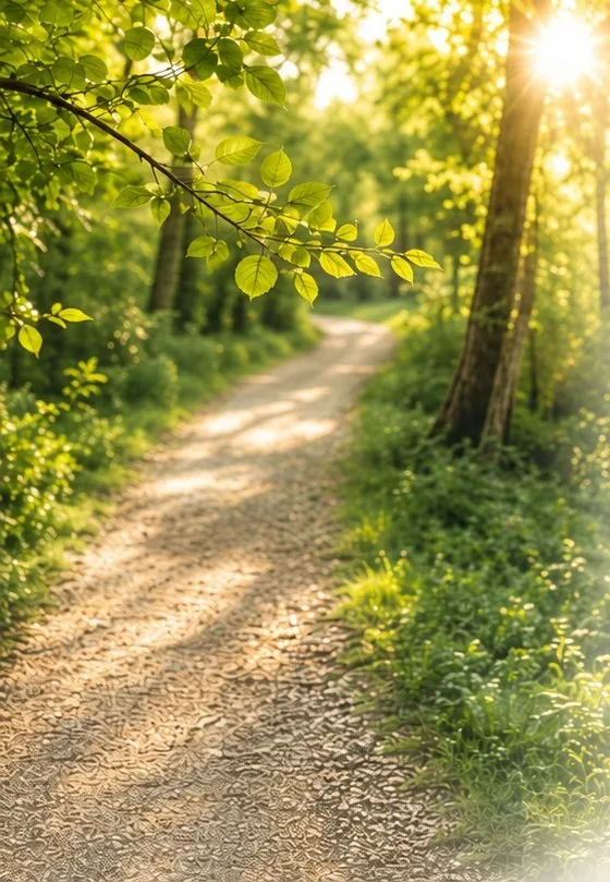 Sonniger Waldweg